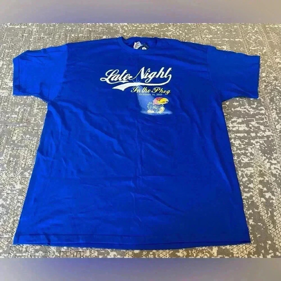 Kansas Jayhawks 2009 Late Night Short Sleeve size 2XL color Blue NWT - Picture 1 of 5